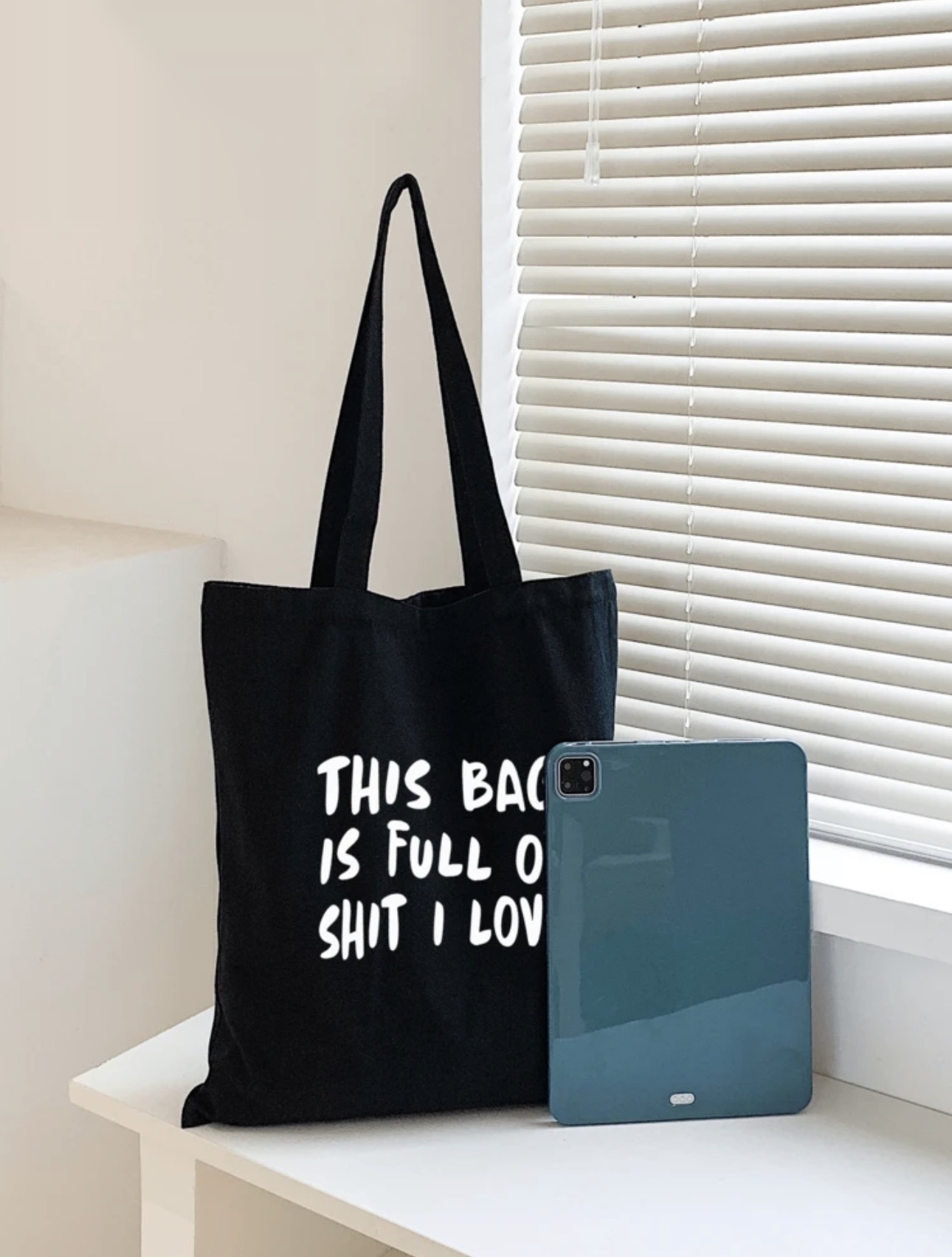 “Full of What I Love” Canvas Tote Bag — alternate
