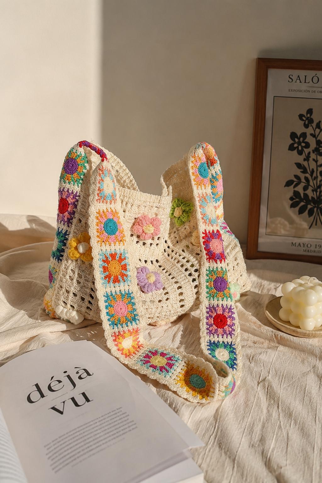 Vintage Hollow Floral Casual Crossbody Bag — alternate